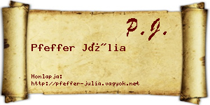 Pfeffer Júlia névjegykártya