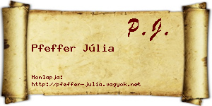 Pfeffer Júlia névjegykártya